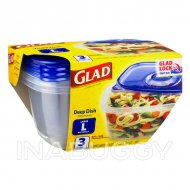 Glad Containers Deep Dish BPA Free Large (3PK)