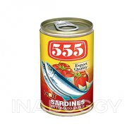 555 Sardines In Tomato Sauce With Chili 425G 