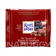 Ritter Sport Milk Chocolate with Raisin & Hazelnuts 100G 