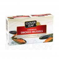 Clover Leaf Mussels Hardwood Smoked In Sunflower Oil 85G