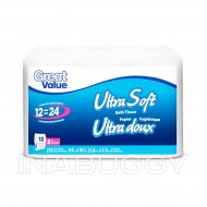 Great Value Bath Tissue 2 Ply Ultra Soft 12 Rolls