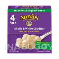 Annie's Homegrown Macaroni & Cheese Shells White Cheddar Organic (4PK) 170G