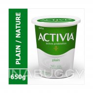 Danone Activia Yogurt Plain 650G