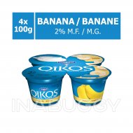 OIKOS Greek Yogurt Banana Flavour 2% M.F. (4PK) 100G