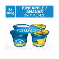 Danone Oikos Yogurt Greek 2% Pineapple (4PK) 100G