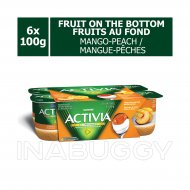 Activia Yogurt With Fruit On The Bottom Peach & Mango Flavour (6PK) 100G