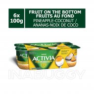 Activia Yogurt With Fruit On The Bottom Pineapple & Coconut Flavour (6PK) 100G