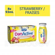 Danone DanActive Drinkable Yogurt Strawberry (8PK) 93ML 