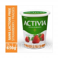 Danone Activia Yogurt Strawberry Lactose Free 650G