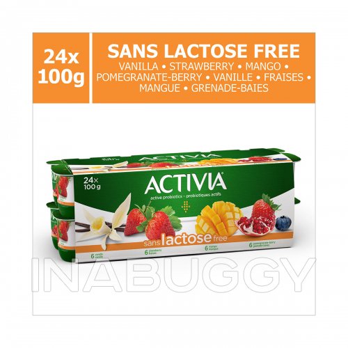 Activia Lactose Free Yogurt, 24 × 100 g