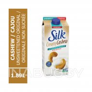 Danone Silk Creamy Cashew Beverage Original Unsweetened Dairy Free Gluten Free Soy Free 1.89L