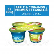 OIKOS Greek Yogurt Apple & Cinnamon Flavour 2% M.F. (4PK) 100G