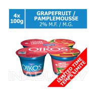 OIKOS Greek Yogurt Grapefruit Flavour 2% M.F. (4PK) 100G