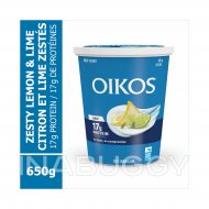 OIKOS Greek Yogurt Zesty Lemon & Lime Flavour 650G