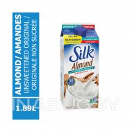 SILK Almond Beverage Unsweetened Original Dairy-Free 1.89L