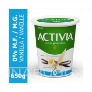 Activia Yogurt With Probiotics Vanilla Flavour Fat-Free 0% M.F. 650G