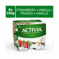 Activia Yogurt With Probiotics Strawberry & Vanilla Flavour (8PK) 100G
