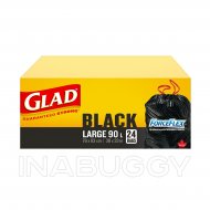 Glad ForceFlex Garbage Bags Black Large 90L (24PK) 1EA