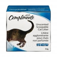 Compliments Cat Litter Unscented Scoopable 15KG