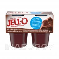 Jell-O Refrigerated Pudding Snacks, Rich Milk Chocolate, 424g