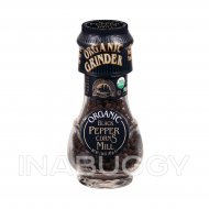 Drogheria Grinder Black Peppercorn Organic 45G
