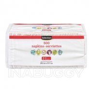 1-ply white napkins ~500 Pcs EA