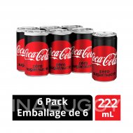 Coca-Cola® Zero Sugar 222mL Cans, 6 Pack