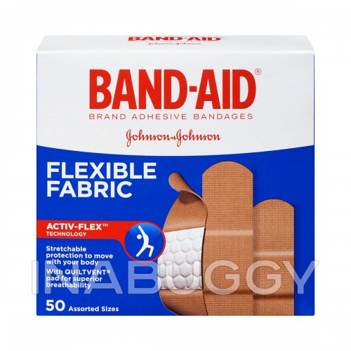 BAND-AID® Brand Flexible Fabric Adhesive Bandages, Assorted Sizes