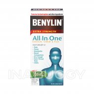 Benylin Extra Strength All-In-One Cold & Flu Daytime Syrup, 180mL