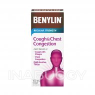Benylin Regular Strength Cough & Chest Congestion Syrup, 100mL
