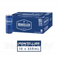 Montellier Carbonated Natural Spring Water, 355 mL Cans, 10 Pack