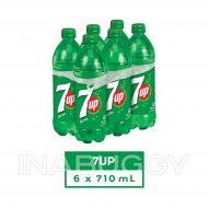 7UP® Soft Drink, 710 mL Bottles, 6 Pack