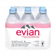 evian® natural spring water, 330ml bottle, 6 Pack