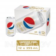 Caffeine Free Diet Pepsi® cola, 355 mL Cans, 12 Pack Caffeine Free Diet Pepsi® cola, 355 mL Cans, 12 Pack