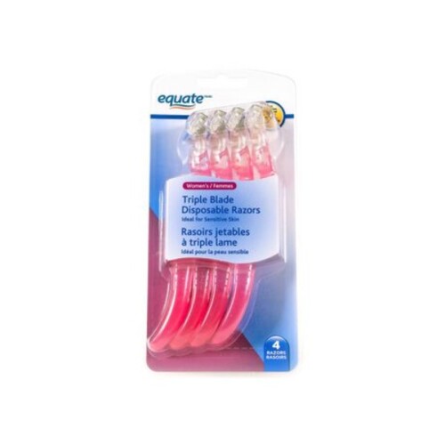 Equate Women's Triple Blade Disposable Razors 4 Count - Walmart ...