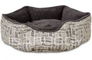 Petco Woof Printed Cuddler Dog Bed, 22-in x 22-in