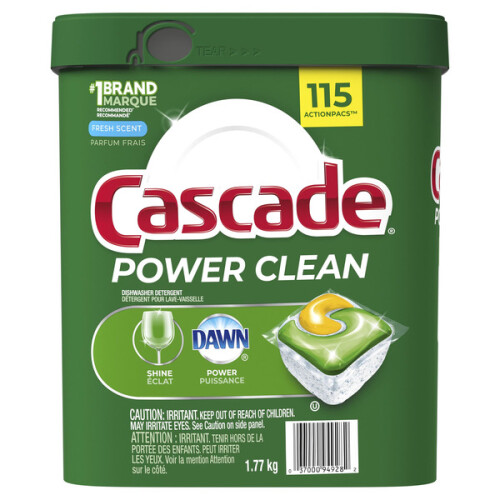 Cascade Power Clean Dishwasher Detergent ActionPacs 115 Count Costco