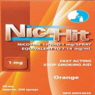 Orange nicotine replacement spray 1 mg