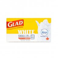 Glad Small 25 Liters Febreze Fresh Clean Scent Garbage Bags - White