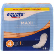 Equate Super Maxi Pads 48 Count