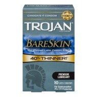 Ultra thin lubricated latex condoms, BareSkin 10 un