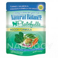 Natural Balance Platefulls Indoor Adult Cat Food - Grain Free, Turkey, Salmon & Chicken - Turkey, Salmon & Chicken, 3 Oz