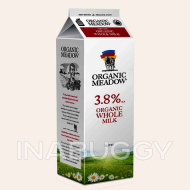Organic Meadow 3.8% Farm Style Whole Milk ~1 L