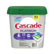 Cascade Platinum Dishwasher Detergent ActionPacs 93 Count