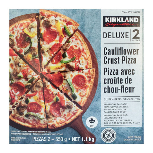 Kirkland Signature Deluxe Cauliflower Crust Pizza, 2 x 500 g Costco
