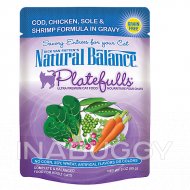 Natural Balance Platefulls Adult Cat Food - Grain Free, Cod, Chicken, Sole & Shrimp - Cod, Chicken, Sole & Shrimp, 3 Oz