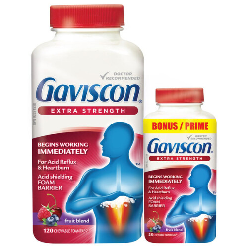 Gaviscon Extra Strength Chewable Antacid Tablets 145 Count Costco