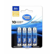 Great Value AA Alkaline Batteries 4 Count