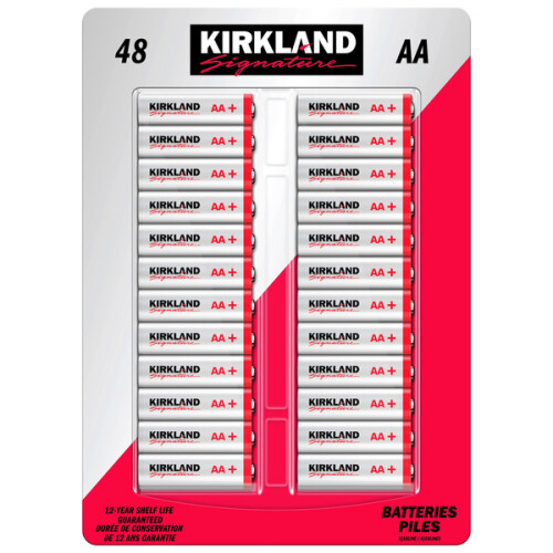 Kirkland Signature Signature Alkaline AA Batteries 48 Count Costco