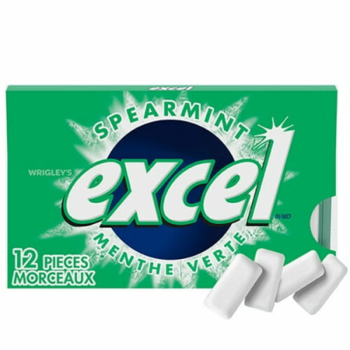 Excel Sugar Free Spearmint Chewing Gum Single Pack 12 Count Walmart